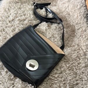 Tiffany & Fred Paris Black Leather Shoulder Bag